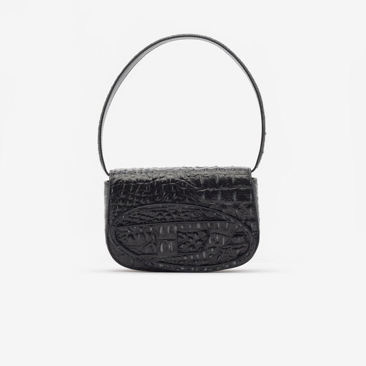 1DR Shoulder Bag in Black Croc - TRSTX1 Store